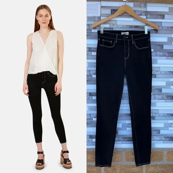 L'AGENCE Margot Skinny High Rise Noir Contrast 26 - Picture 1 of 16